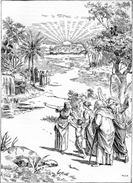 scan0041 For they that say such things declare plainly that they seek a country. And truly, if they had been mindful of that country from whence they came out, they might have had opportunity to have returned But now they desire a better country, that is, an heavenly: wherefore God is not ashamed to be called their God: for he hath prepared for them a city - Hebrews 11:14-16