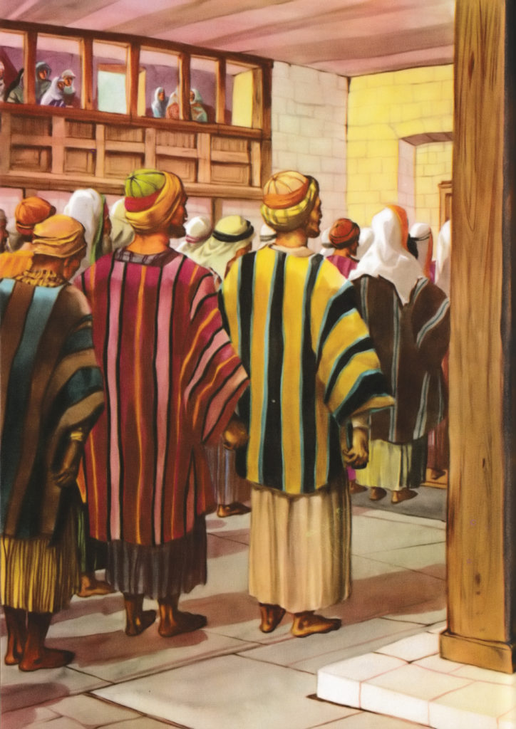 At the synagogue on the Sabbath (Mark 1:21)