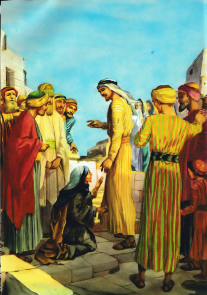 Bleeding woman desired to touch Jesus' garment (Matthew 9:21)