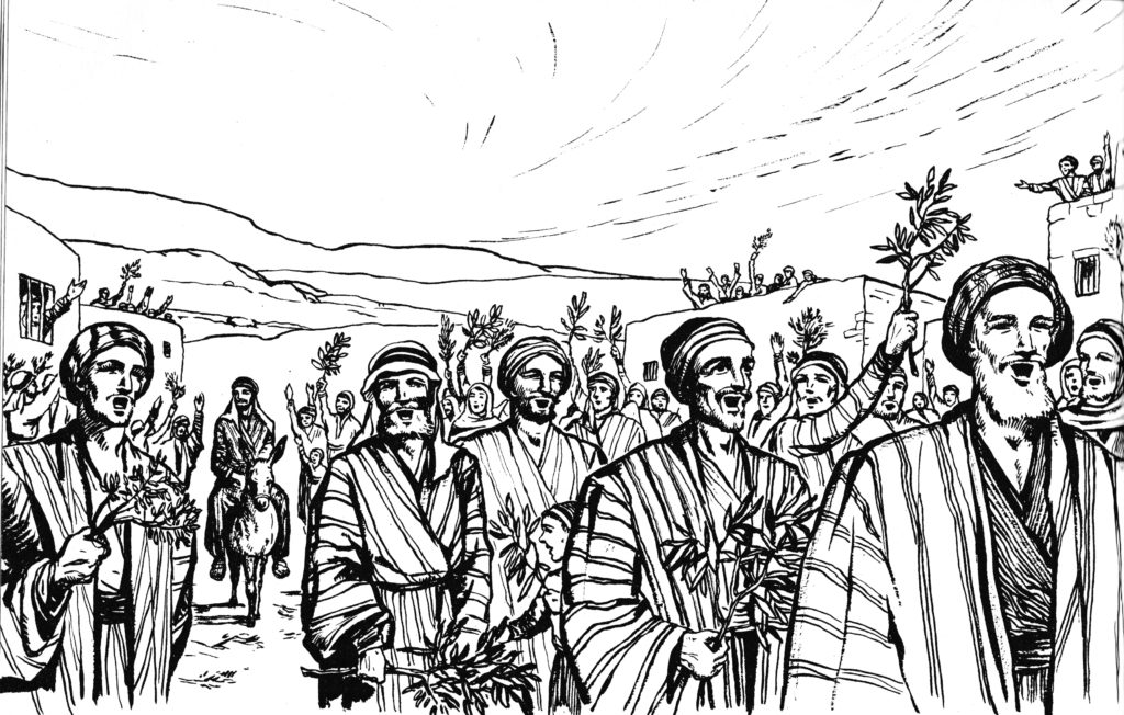 Jesus' triumphal entry (Mark 11:8-10)