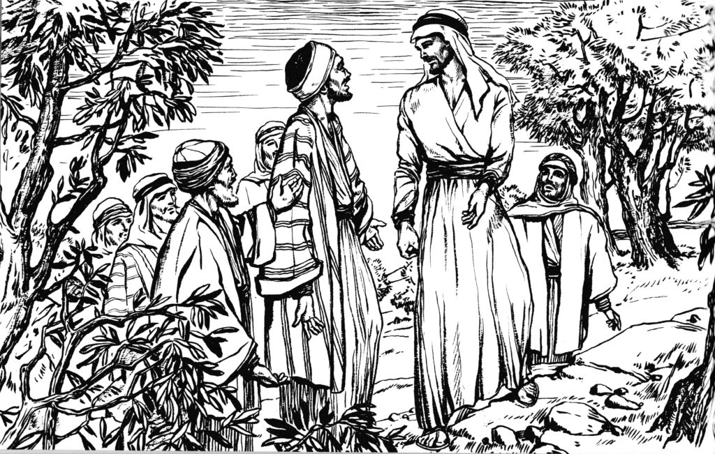 Jesus prays in the garden (Matthew 26:36)