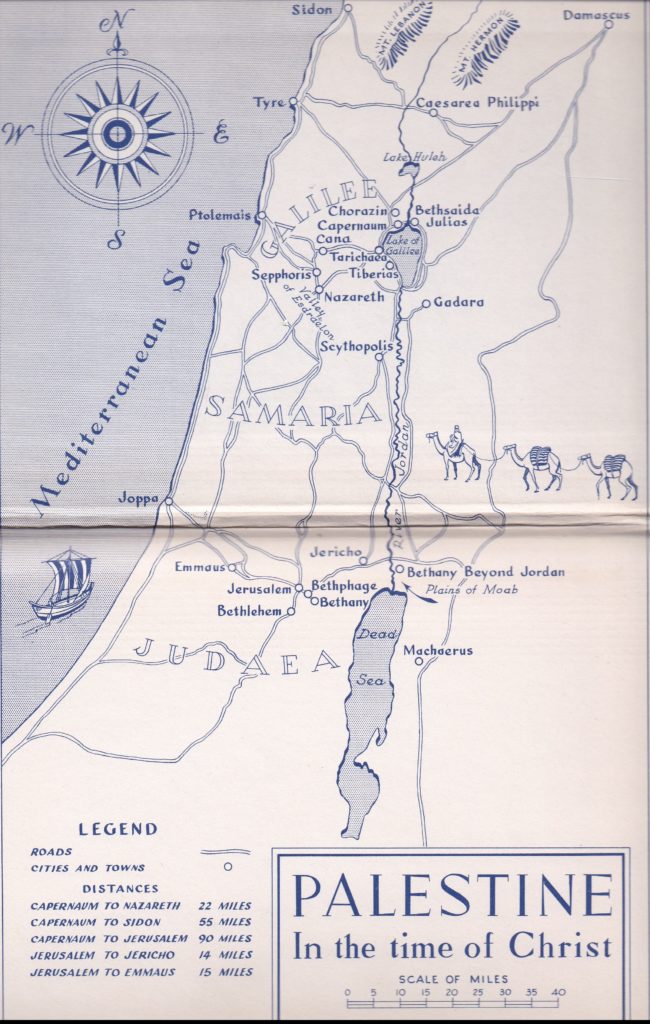 Map of Palestine in the Time of Christ