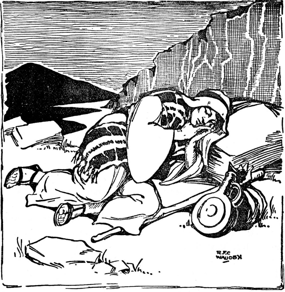 Jacob sleeps with a stone under his head as a pillow (Genesis 28:11)