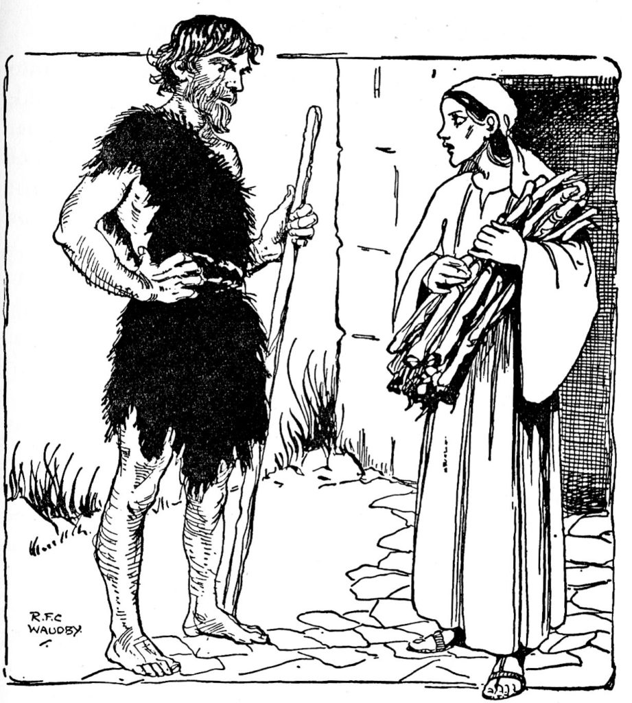 Elijah meets a widow gathering sticks (I Kings 17:10)