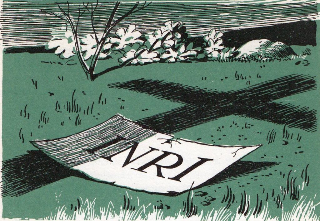 Shadow of the cross on a sign with the abbreviation INRI (John 19:19-20)