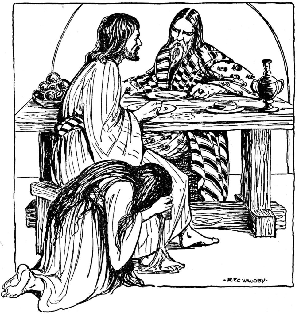 Woman anoints Jesus' feet (Luke 7:38)
