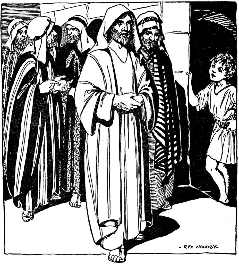 Jesus walking through Jerusalem (John 12:20-22)