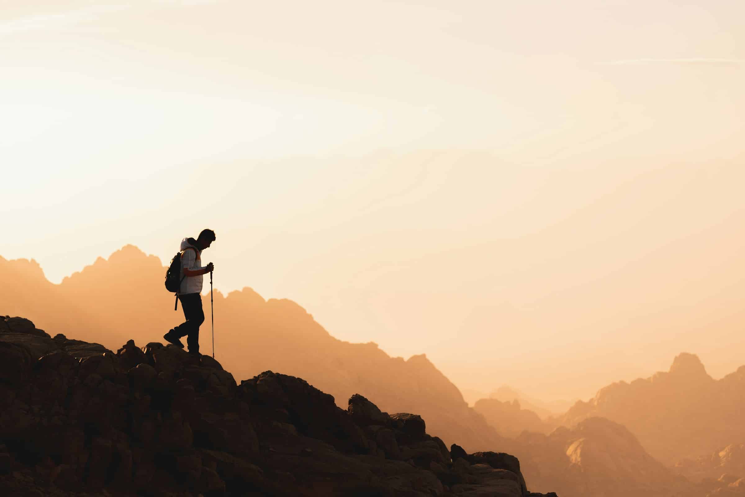 hiker on mountain